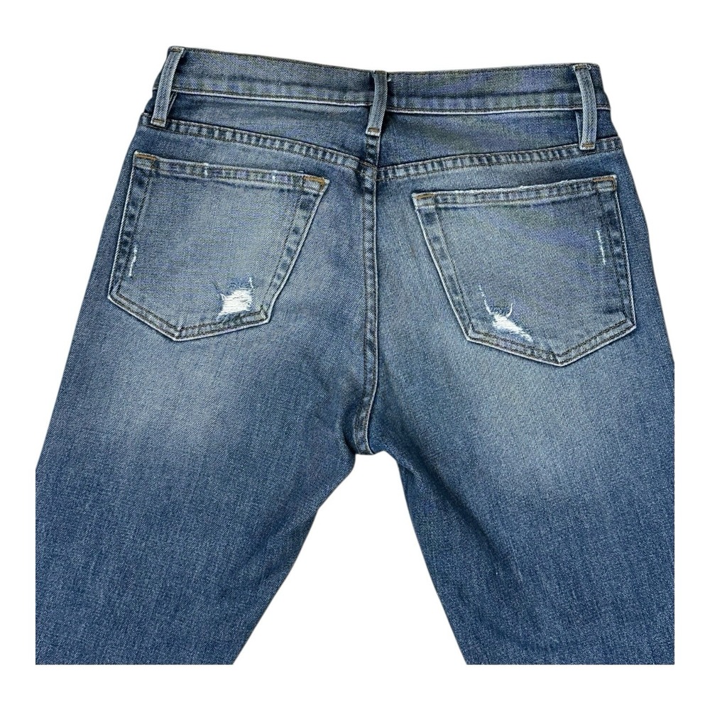 FRAME Denim Le Boy Light Wash High-Rise Straight Leg Distressed Jean Size 26 - Picture 4 of 15